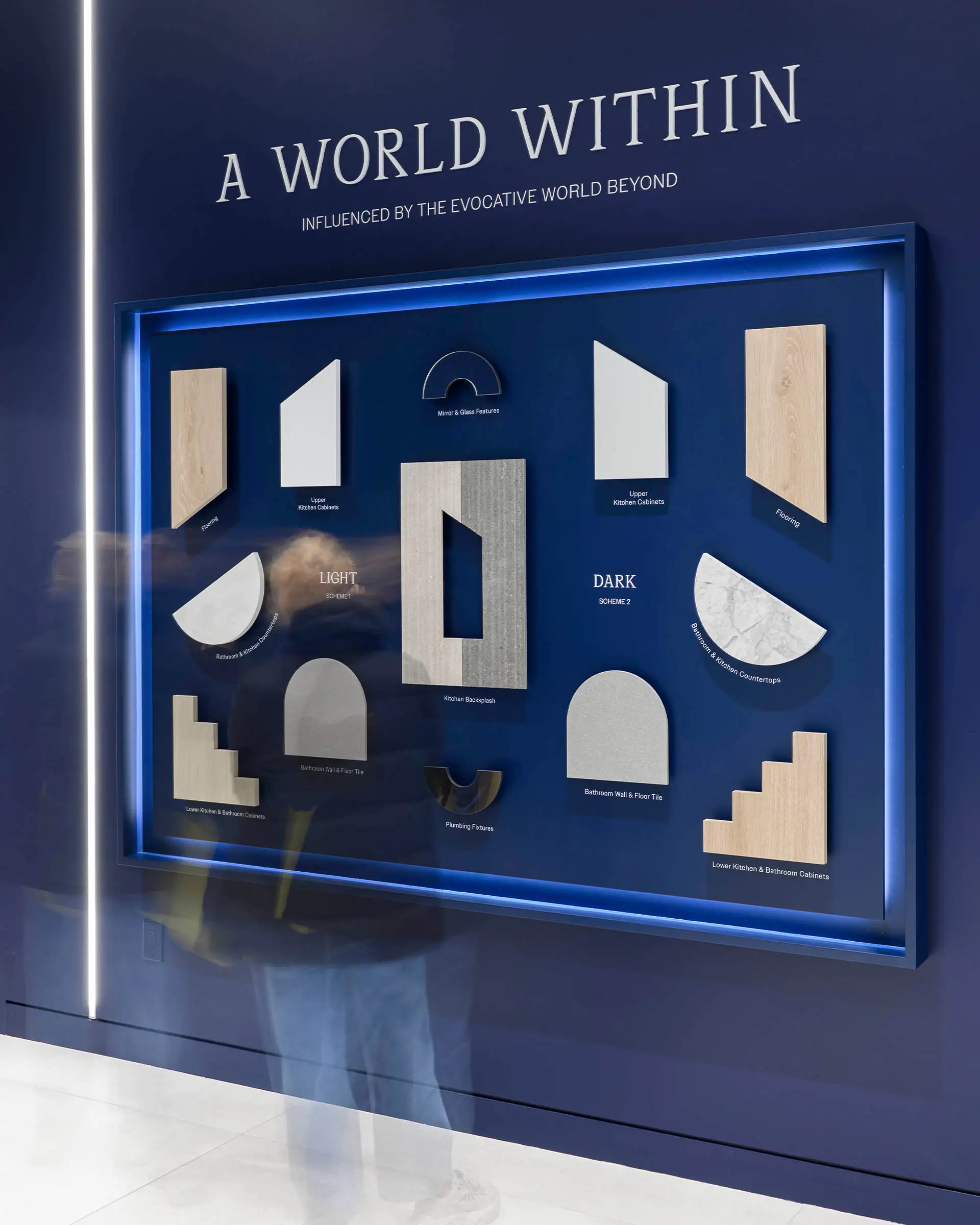 Ethos presentation centre material sample board.