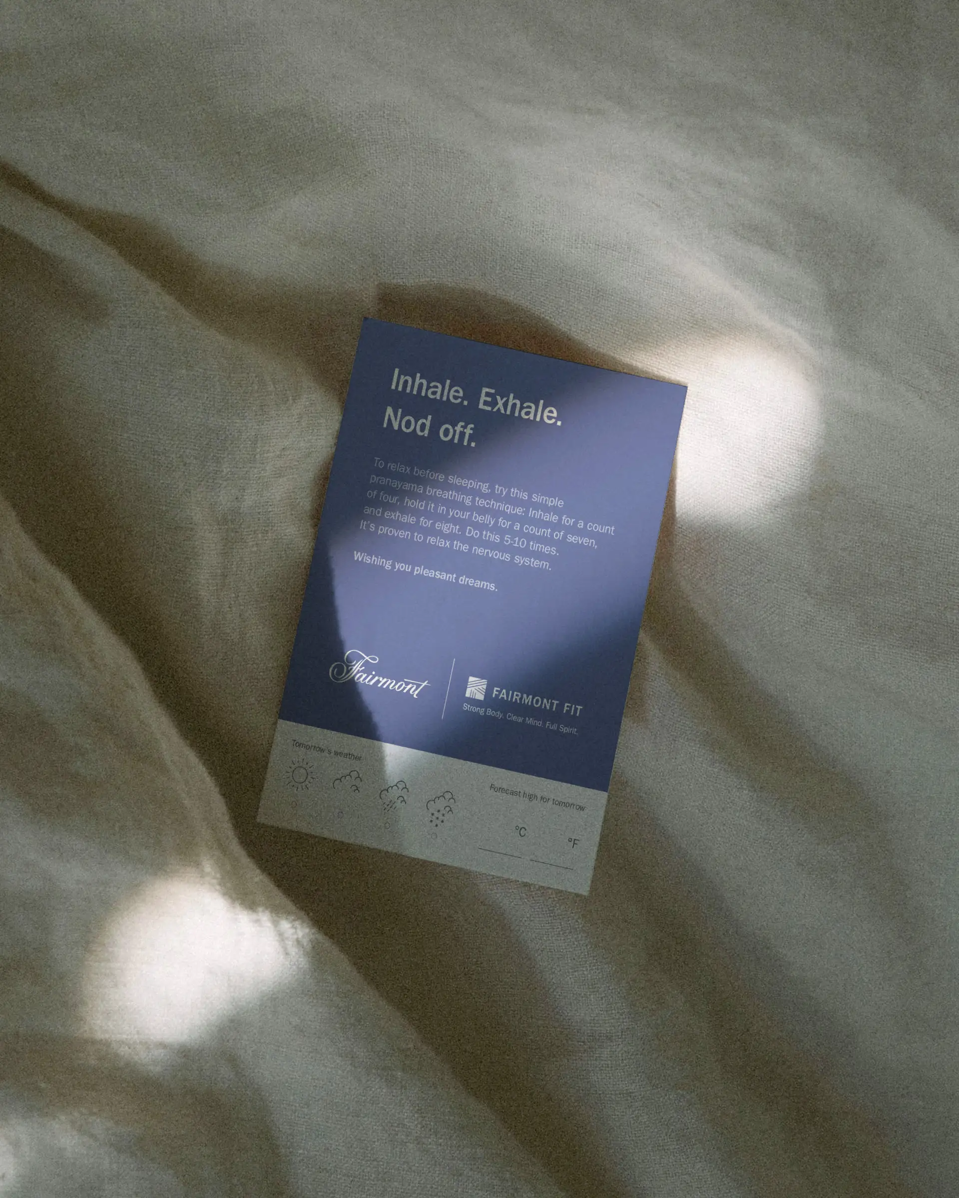 Fairmont Fit printed collateral.