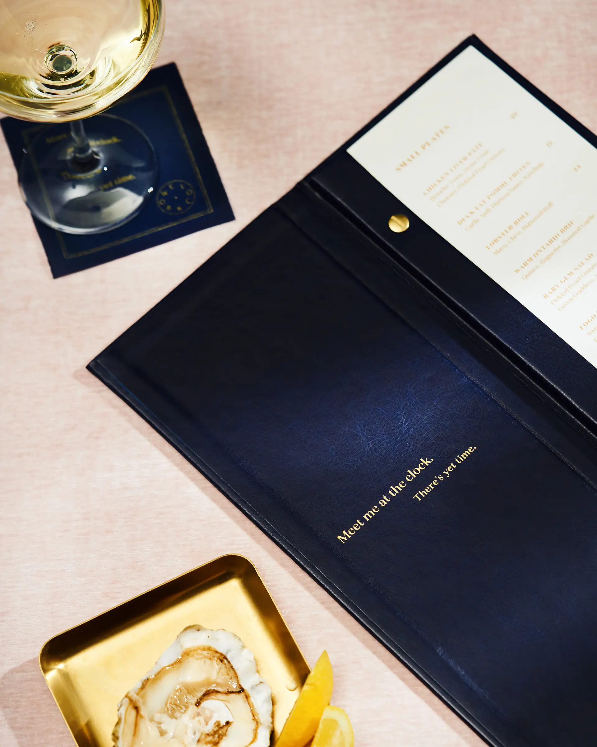 Clockwork menu interior detail.
