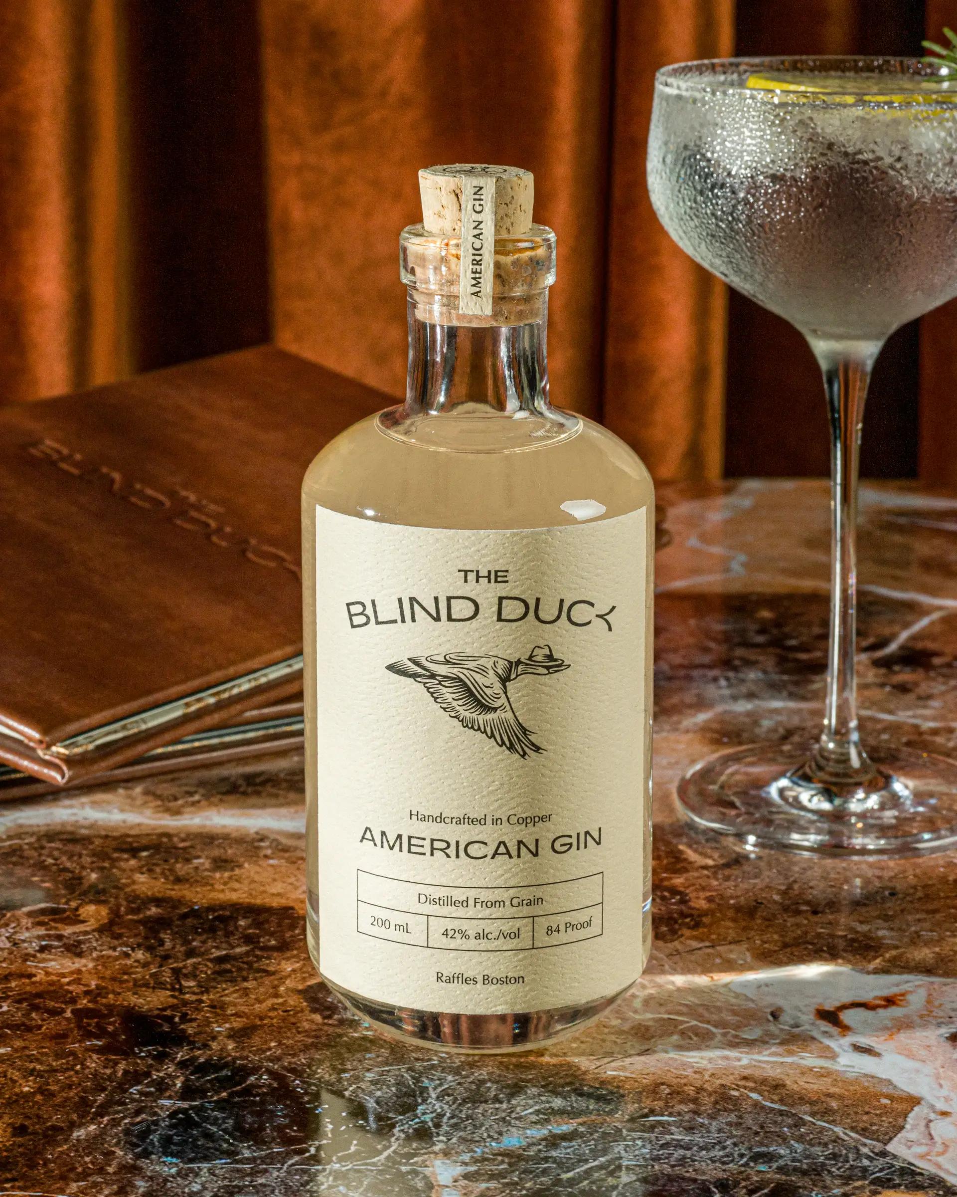 Blind Duck American Gin packaging.