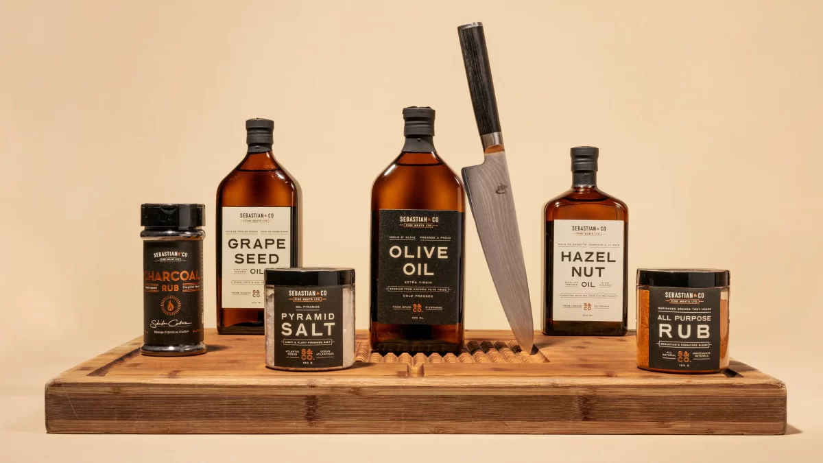 Sebastian & Co. packaging suite overview.