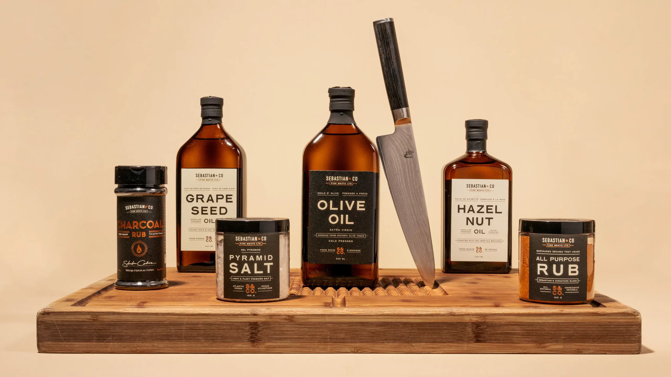 Sebastian & Co. packaging suite overview.